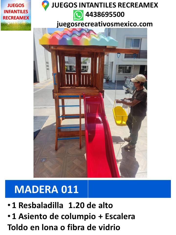 modulo sencillo de madera 011 con columpio